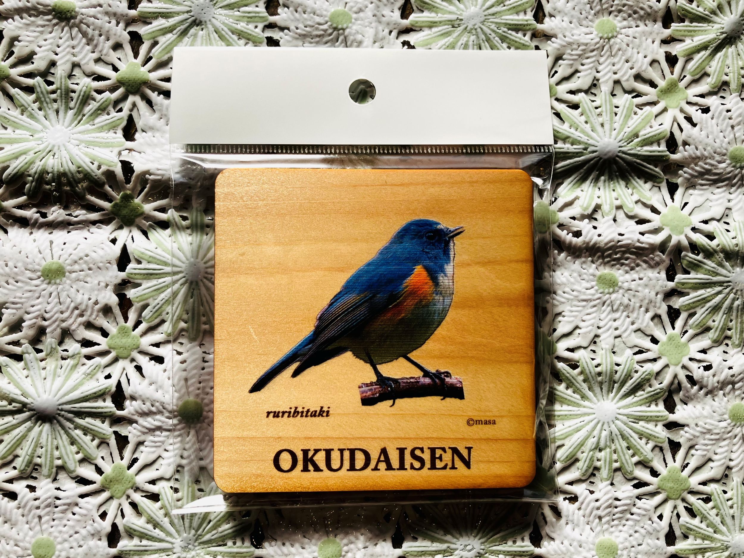 奥大山野鳥木製コースター 各種１枚【物産館ぶなの森】